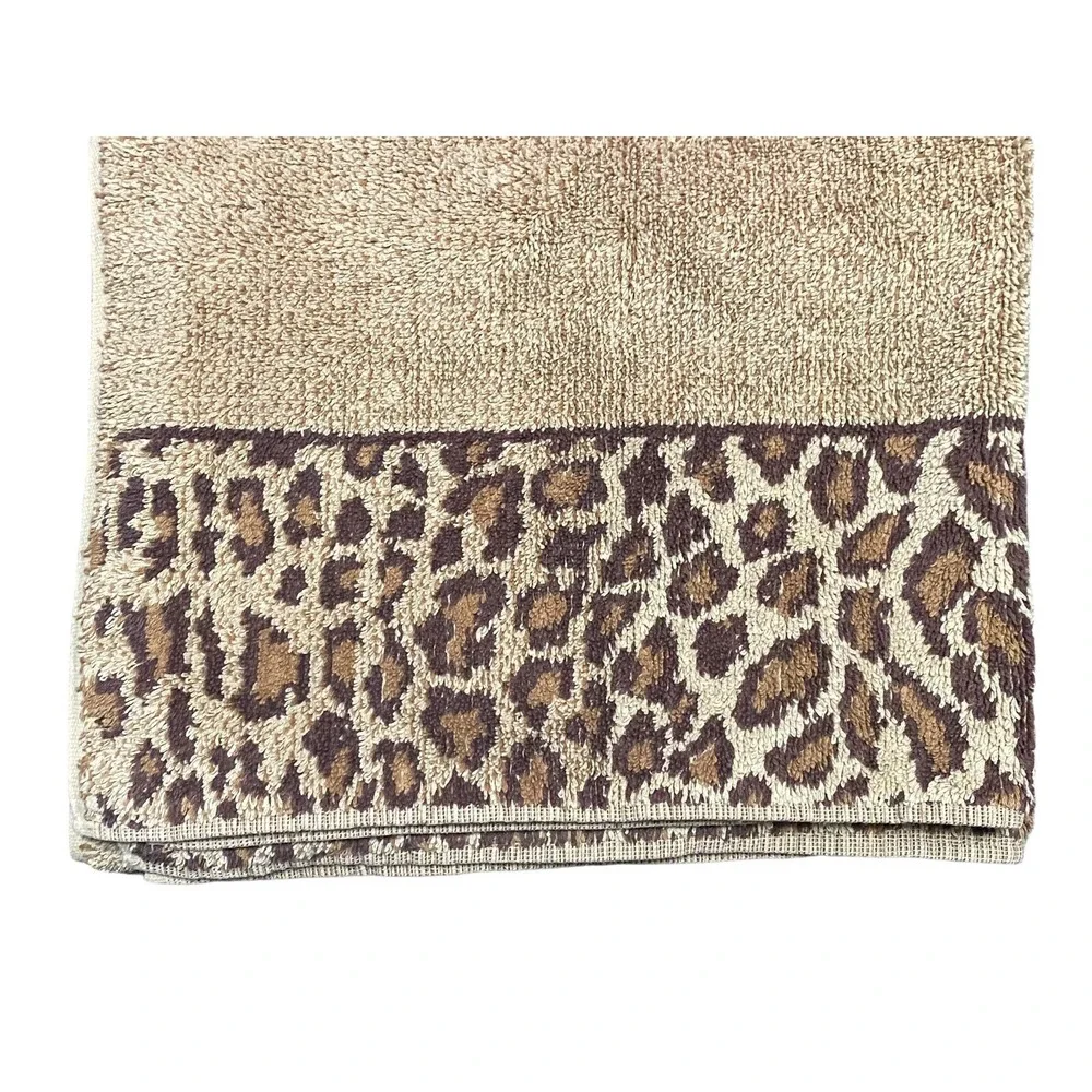 Ralph Lauren Leopard Bath Towel Lot‎ Cheetah Aragon Animal Print Safari